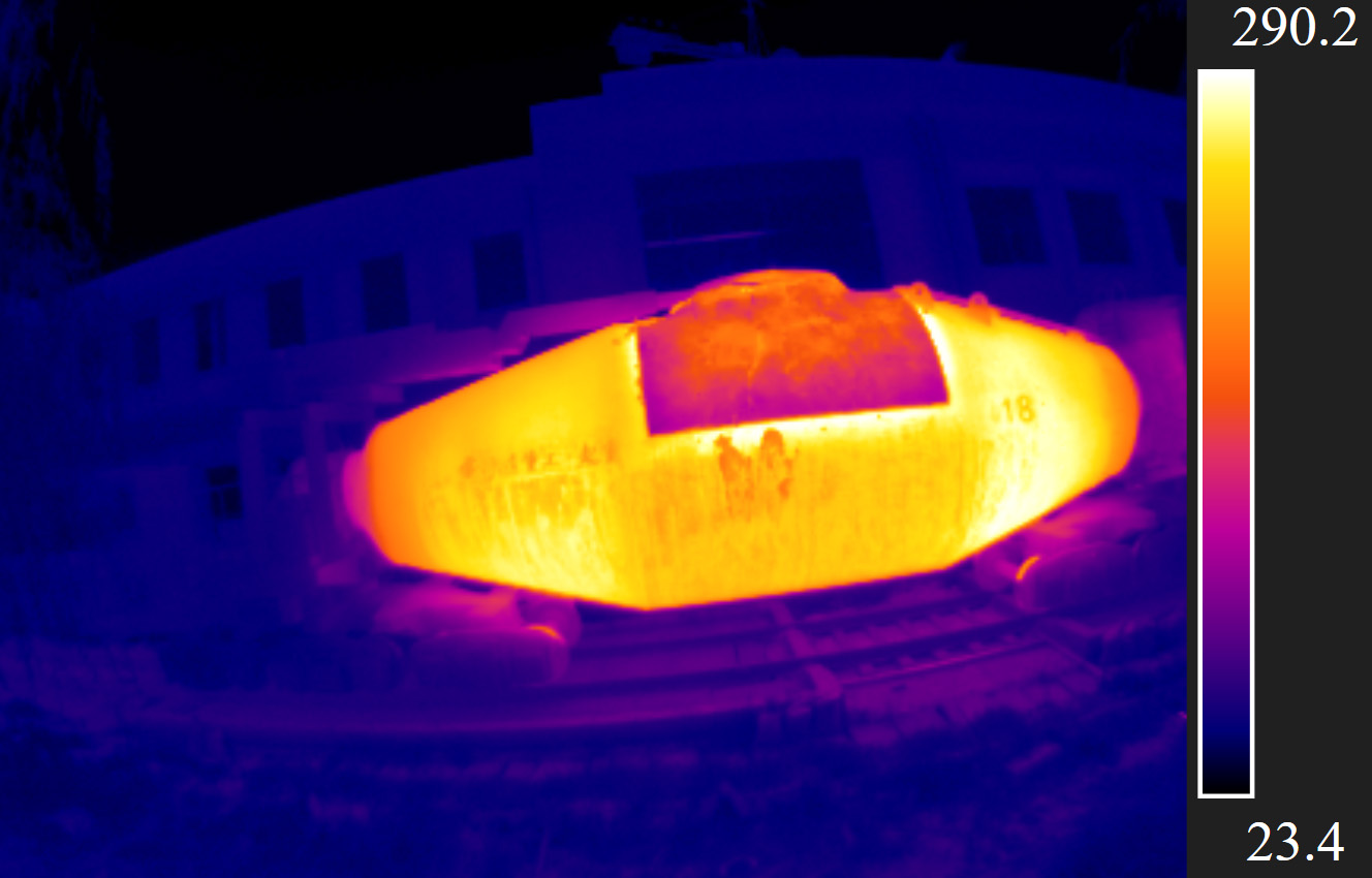 紅外熱像儀檢測魚雷罐車