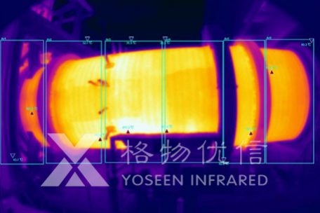 紅外熱像儀監控下回轉窯部分區域紅外熱像圖