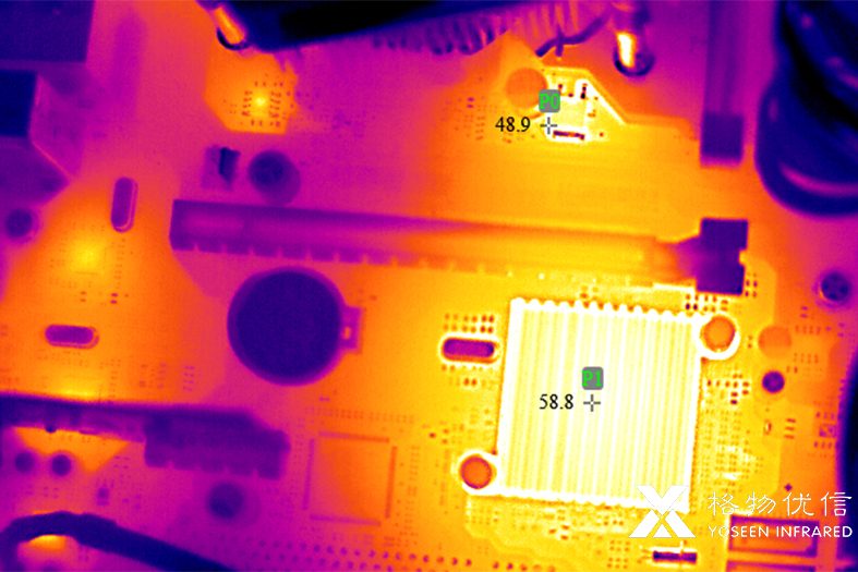 紅外熱像儀探測電子電路板紅外熱像圖