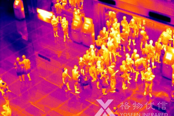 格物優信紅外熱像儀拍攝的人群檢疫熱像圖