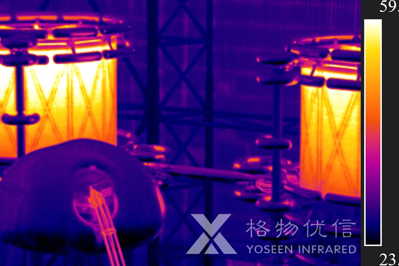格物優信紅外熱像儀拍攝電纜異常高溫熱像圖