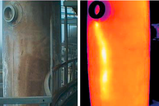 熱力管道薄壁處溫度明顯不同